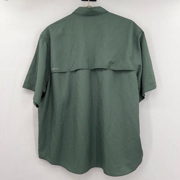 Eddie Bauer Mens Duck Green Tech Woven Short Sleeve Shirt XXL - Picture 2 of 7